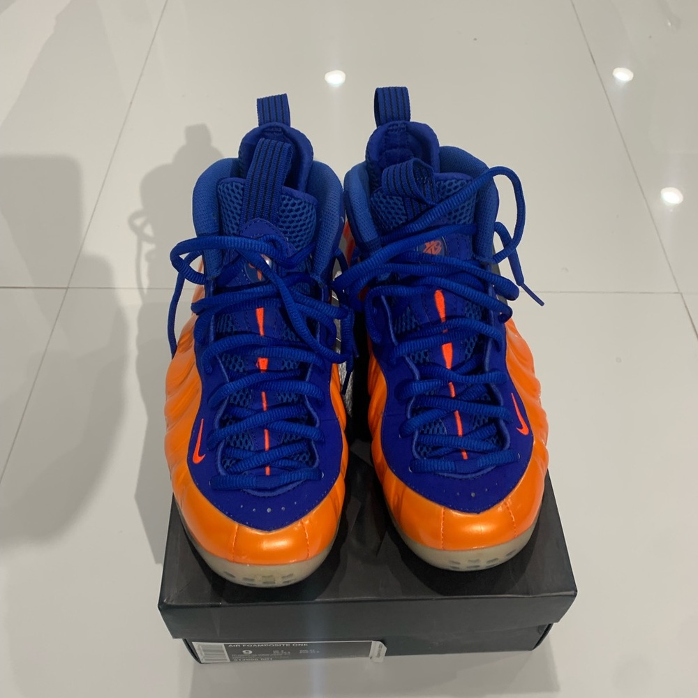 Nike Air Foamposite One Knicks Crimson Game Royal 314996-801   Men’s Size 9